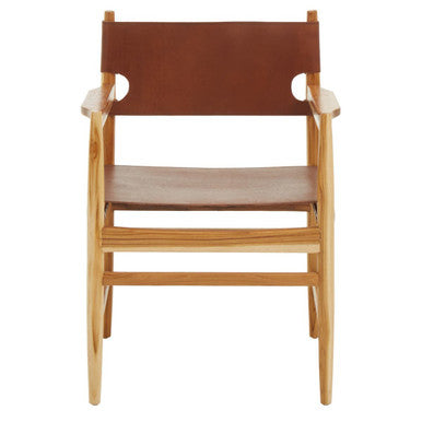 Kendari Antique Brown Leather Chair