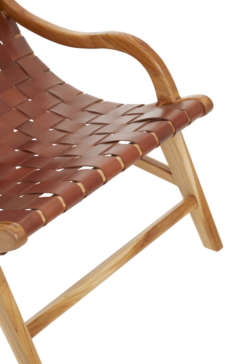 Kendari Brown Woven Leather Chair