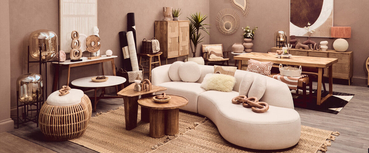 Natural Teak Wood Dining Table with Herringbone Top and Gold Metal Frame