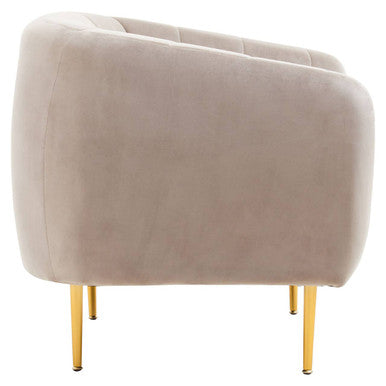 Mink Velvet Channel Detail Armchair