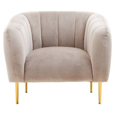 Mink Velvet Channel Detail Armchair