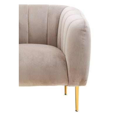 Mink Velvet Channel Detail Armchair