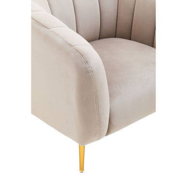 Mink Velvet Channel Detail Armchair