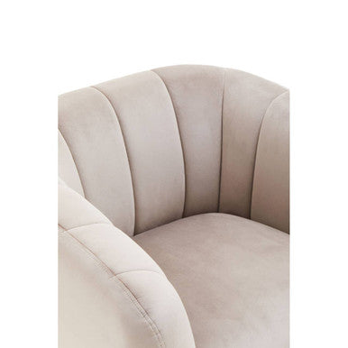 Mink Velvet Channel Detail Armchair