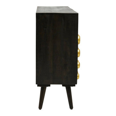 Three Door Sideboard with Gold Circle Detail