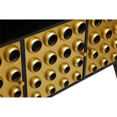 Three Door Sideboard with Gold Circle Detail