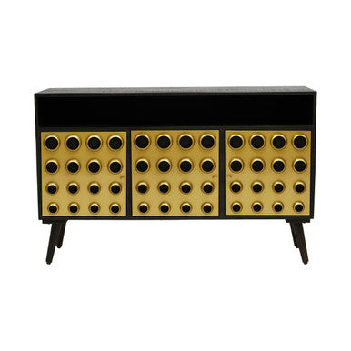 Three Door Sideboard with Gold Circle Detail