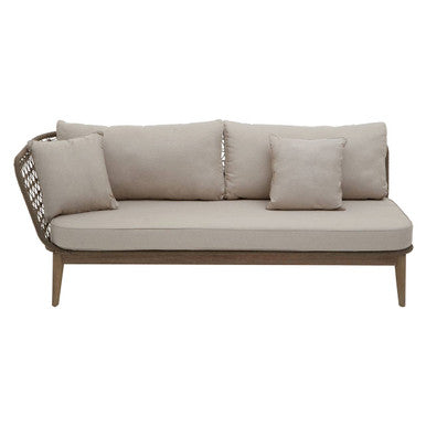 Woven Rope Chaise Longue with Cushions