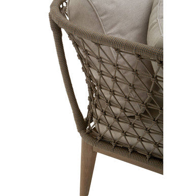 Woven Rope Chaise Longue with Cushions