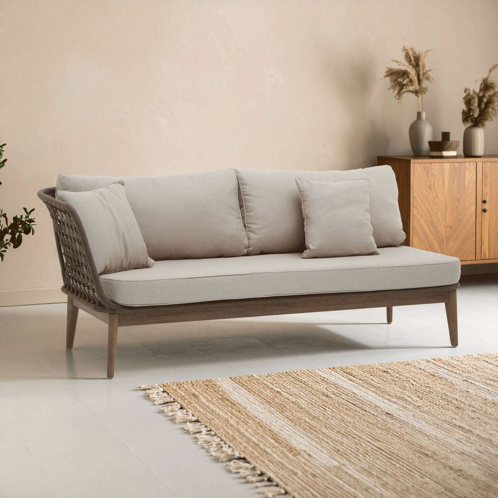 Woven Rope Chaise Longue with Cushions
