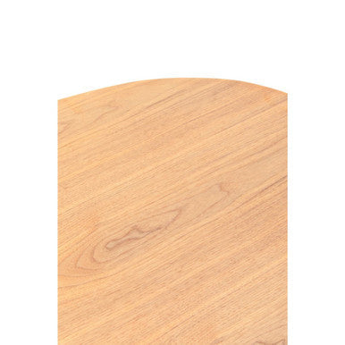 Black Metal Frame Coffee Table with Natural Oblong Top
