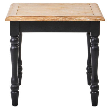 Antique Grey Oak Top Side Table with Black Birchwood Legs