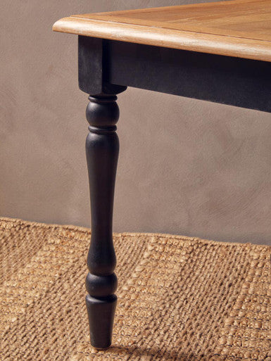 Antique Grey Oak Top Side Table with Black Birchwood Legs