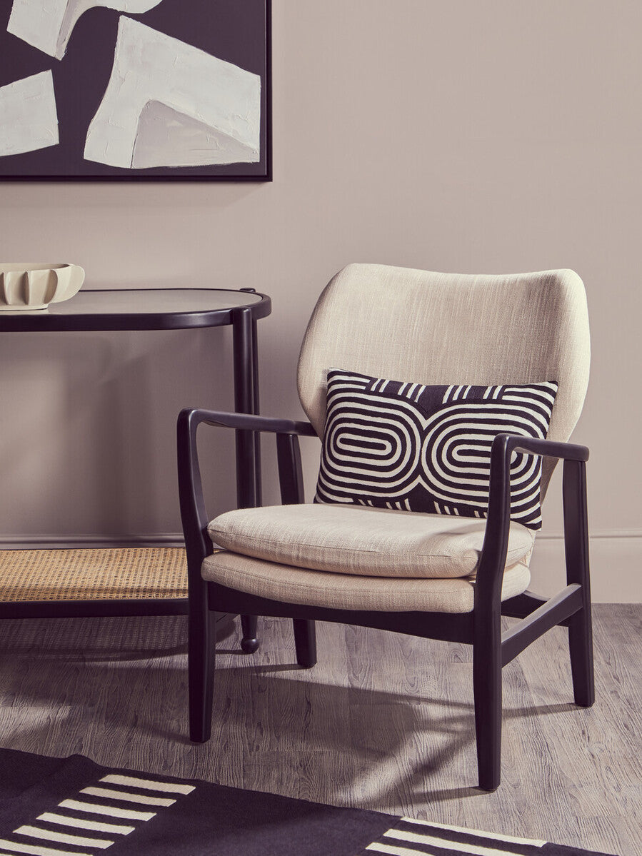 Black Elm Wooden Frame Console Table with Glass Top and Rattan Shelf