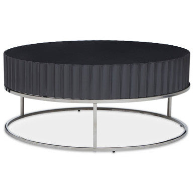 Grey Gloss Coffee Table with Stainless Steel Base