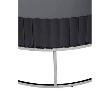 Grey Gloss Coffee Table with Stainless Steel Base