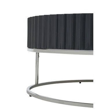 Grey Gloss Coffee Table with Stainless Steel Base