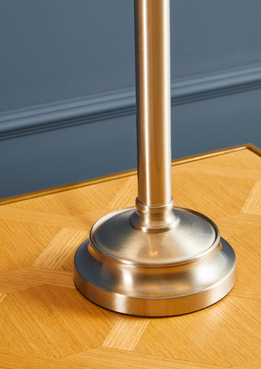 Large Natural Oak Veneer Side Table with Brushed Brass Steel Base