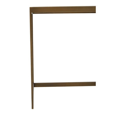 Large Natural Oak Veneer Side Table with Brushed Brass Steel Base