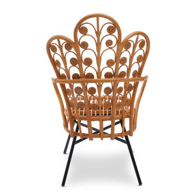 Natural Rattan Scalloped Back Chair