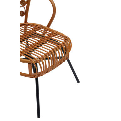 Natural Rattan Scalloped Back Chair