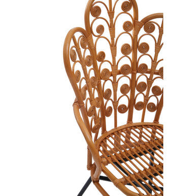 Natural Rattan Scalloped Back Chair