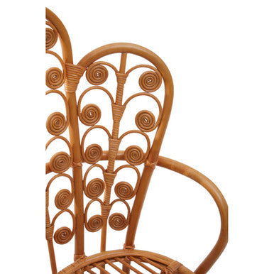 Natural Rattan Scalloped Back Chair