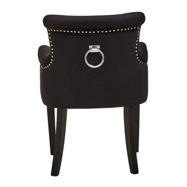 Black Velvet Dining Chair With Ring Back