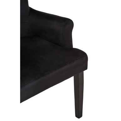 Black Velvet Dining Chair With Ring Back