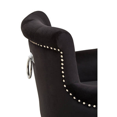 Black Velvet Dining Chair With Ring Back