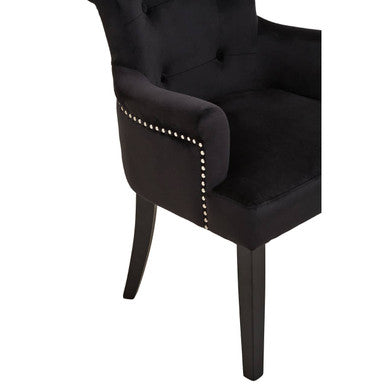 Black Velvet Dining Chair With Ring Back