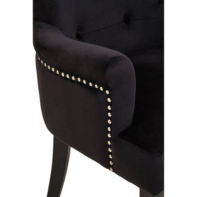 Black Velvet Dining Chair With Ring Back