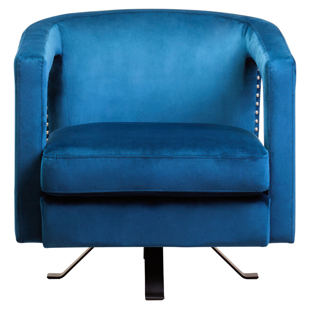 Blue Velvet Swivel Chair