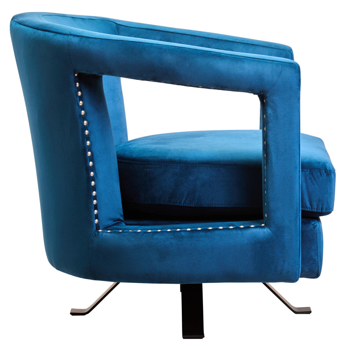 Blue Velvet Swivel Chair