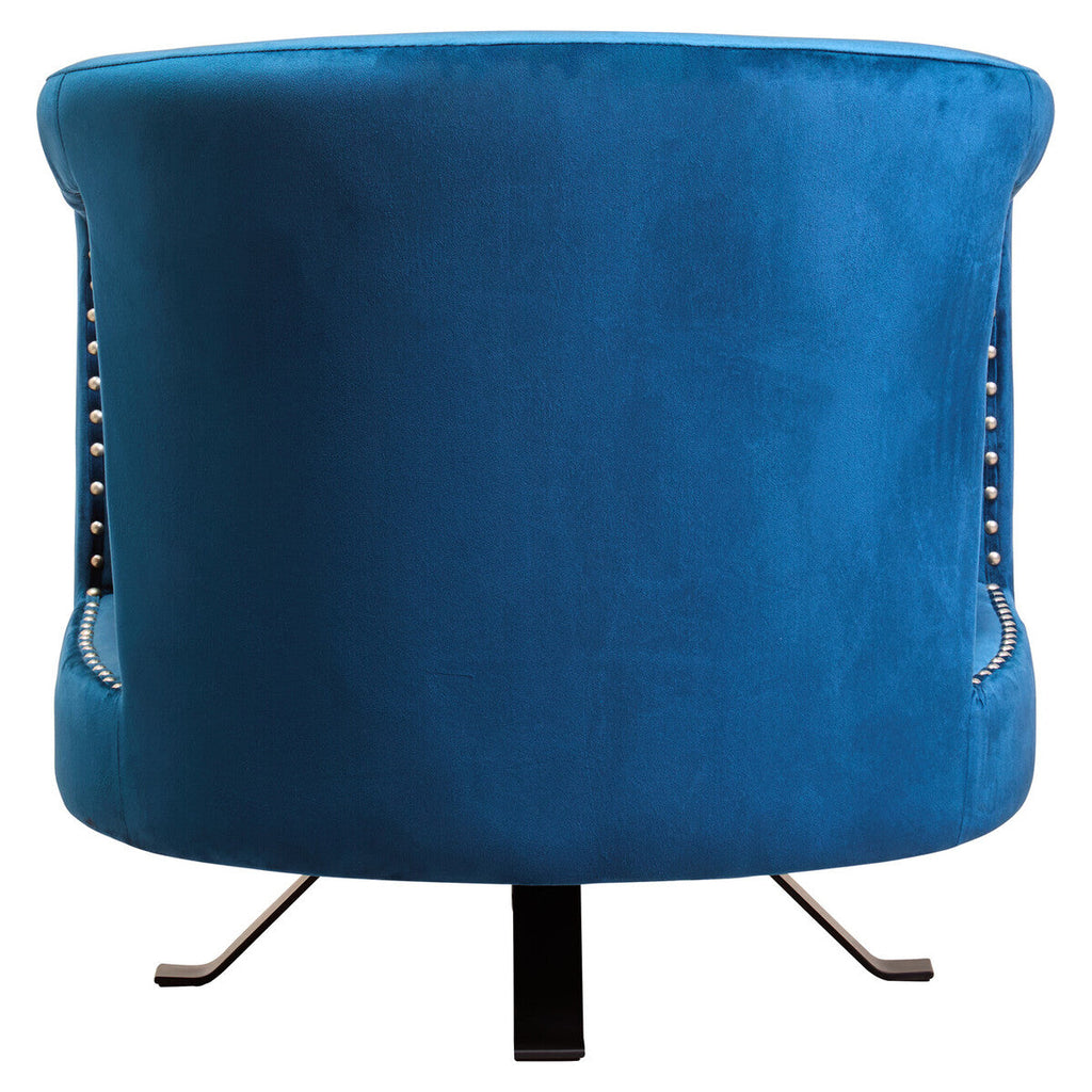 Blue Velvet Swivel Chair