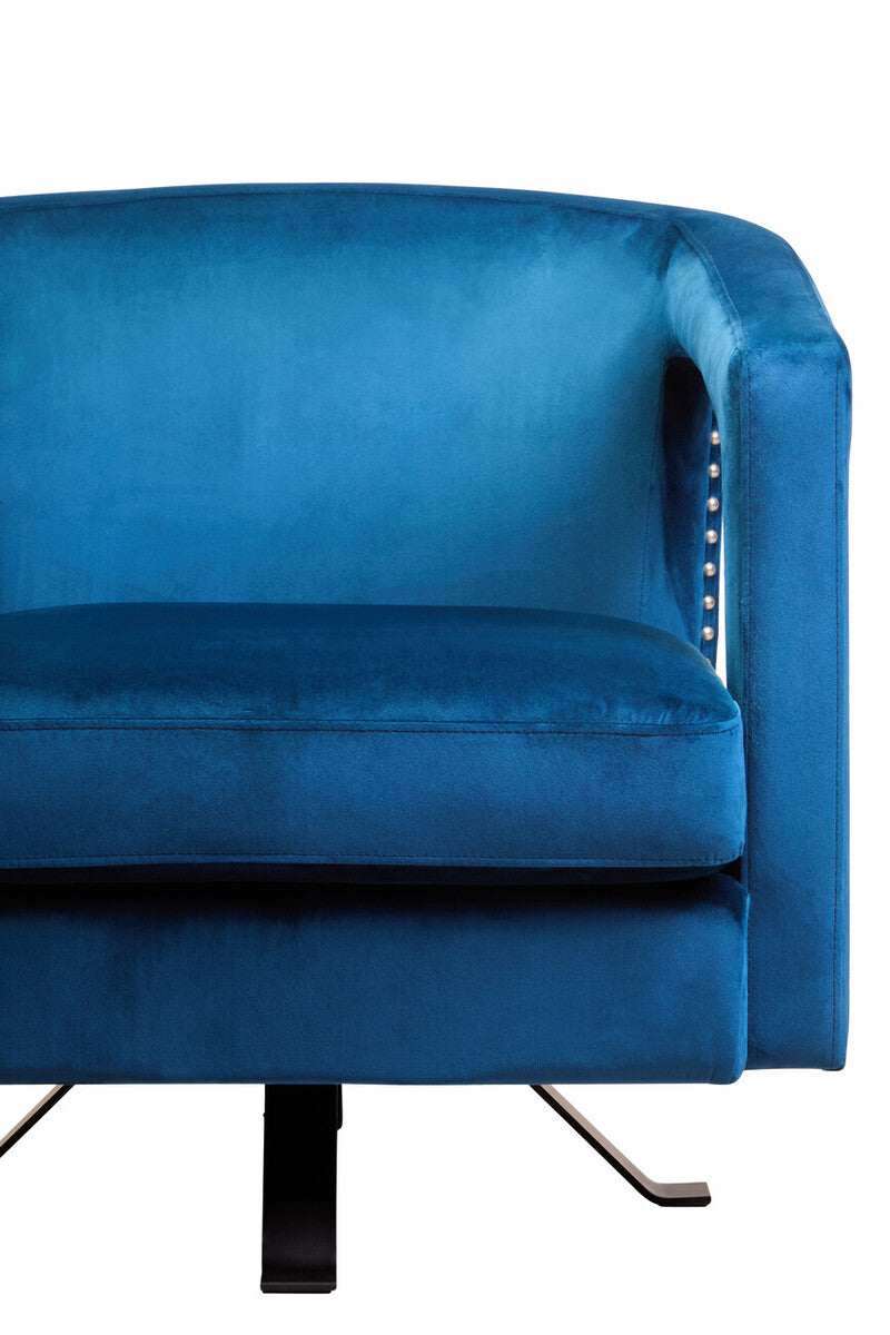 Blue Velvet Swivel Chair
