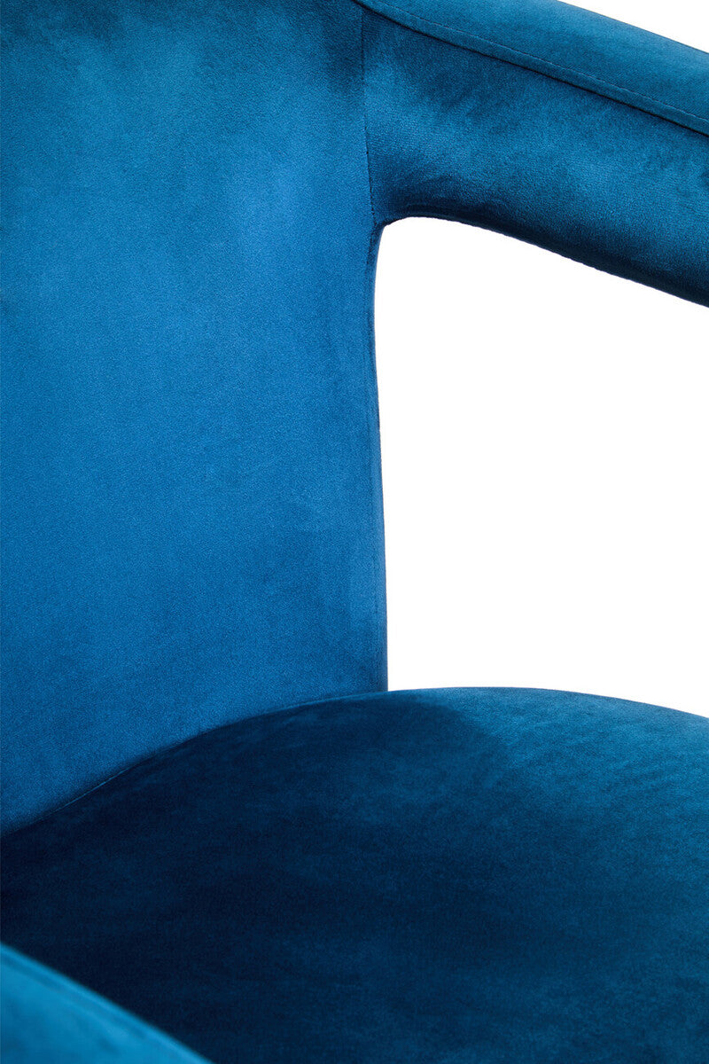 Blue Velvet Swivel Chair
