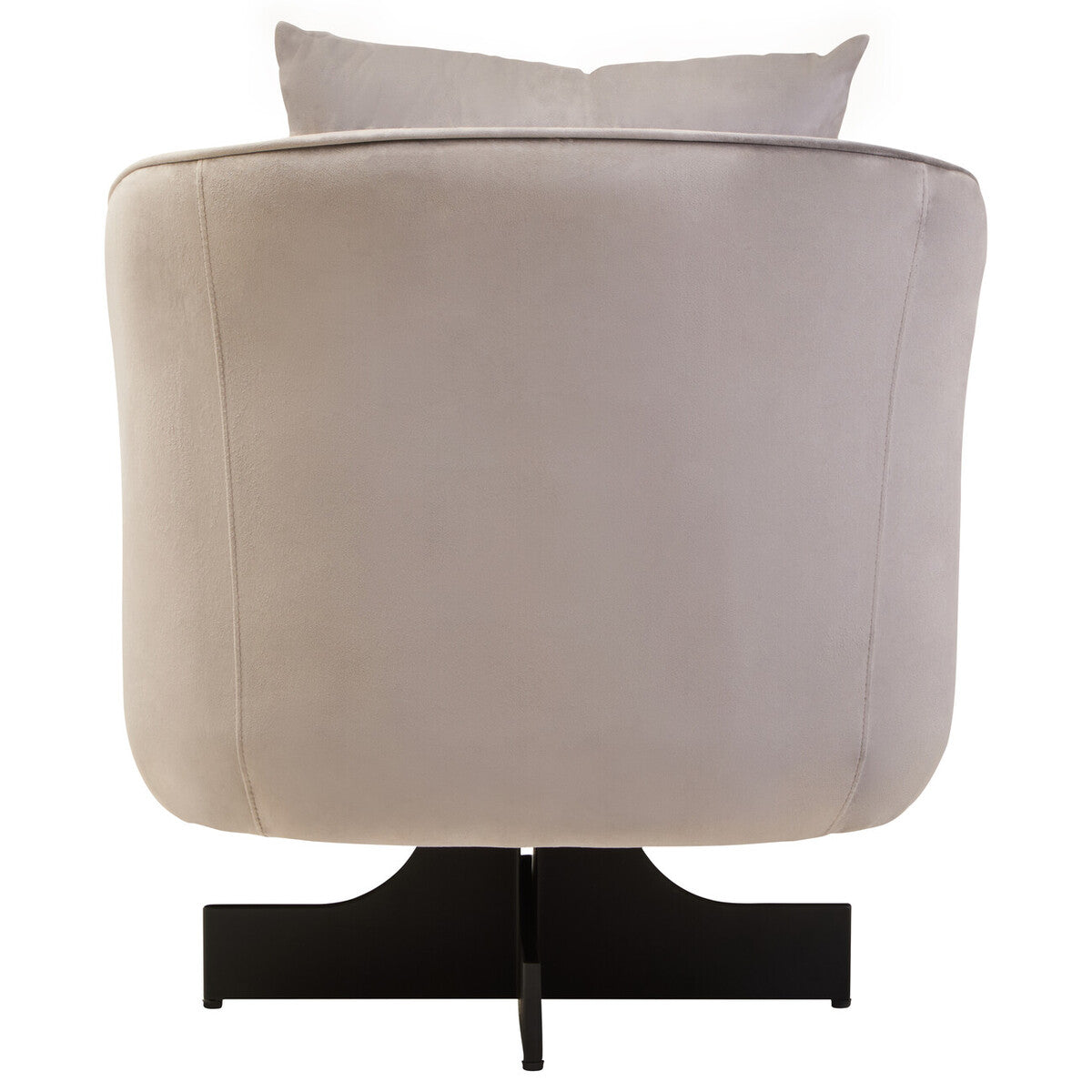Grey Velvet Swivel Chair with Cushion