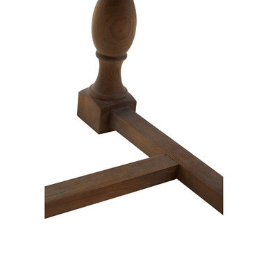 Natural Rectangular Oak Dining Table with Carved Pedestal Legs