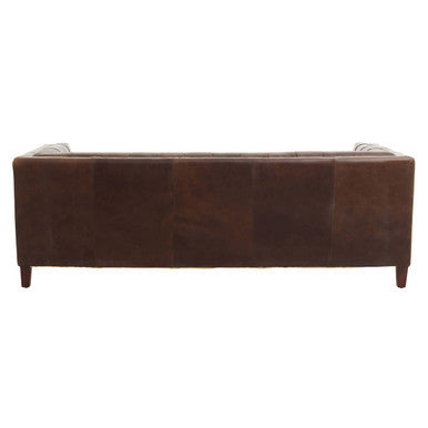 3 Seater Modern Chesterfield Sofa in Dark Brown Leather