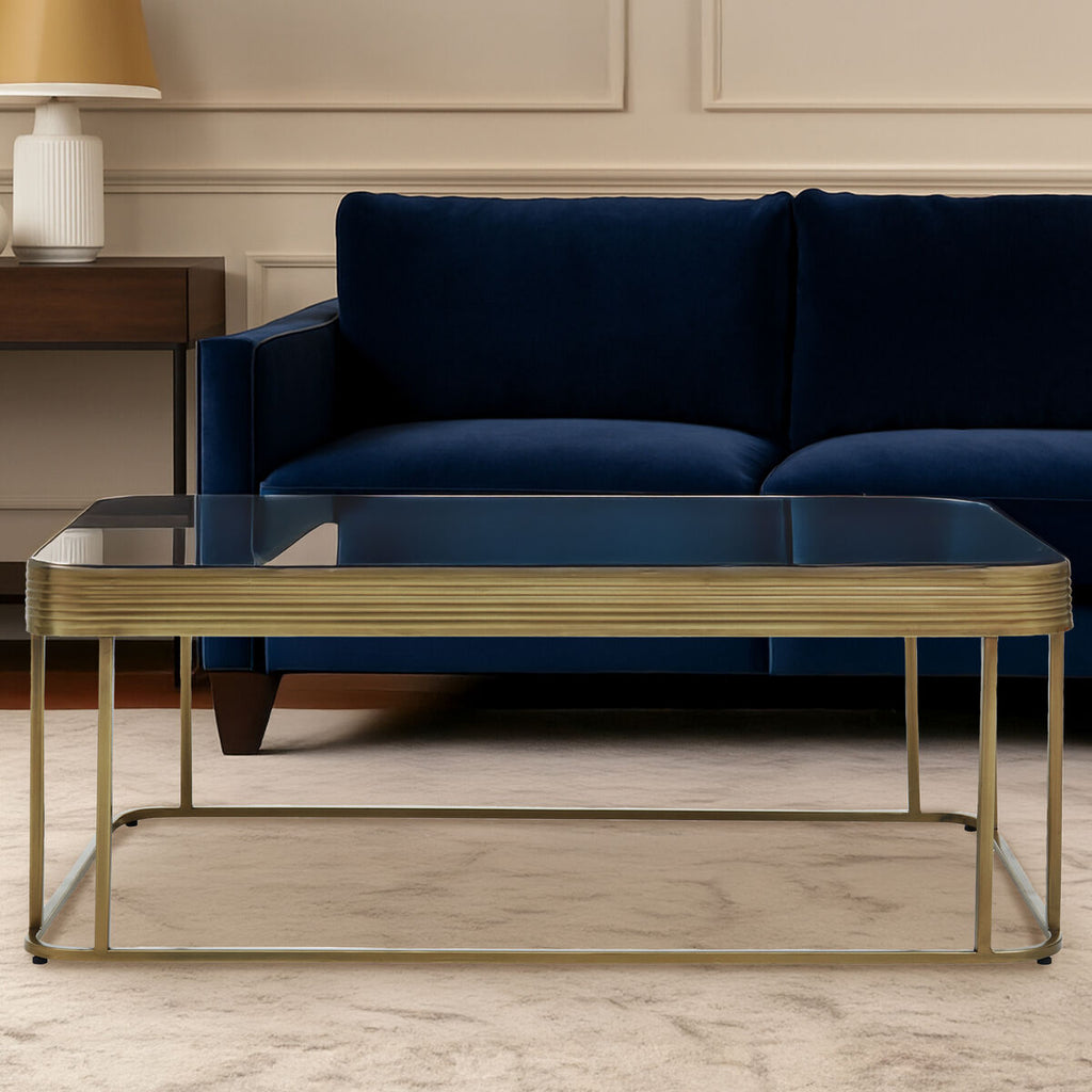 Gold Coffee Table with Mirrored Top
