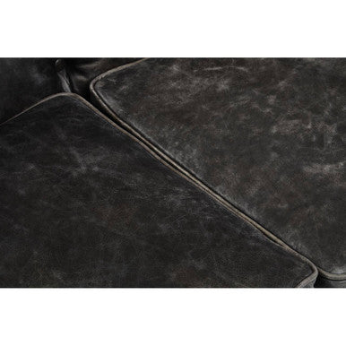 3 Seater Antique Black Chesterfield Leather Sofa