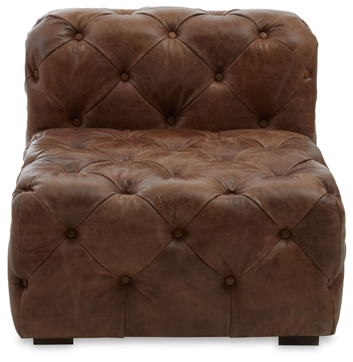 Brown Leather Chesterfield Modular Chair