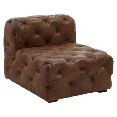 Brown Leather Chesterfield Modular Chair