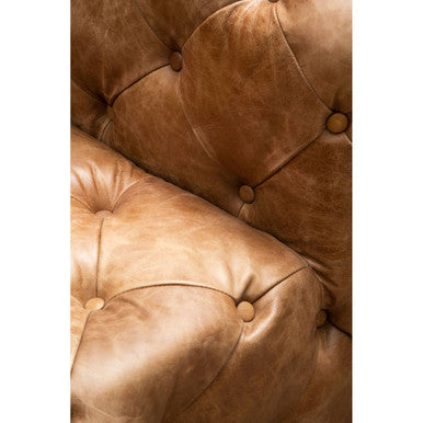 Brown Leather Chesterfield Modular Chair