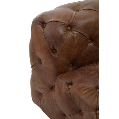 Brown Leather Chesterfield Modular Chair