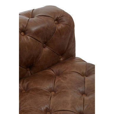 Brown Leather Chesterfield Modular Chair