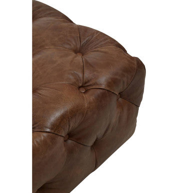 Brown Leather Chesterfield Modular Chair