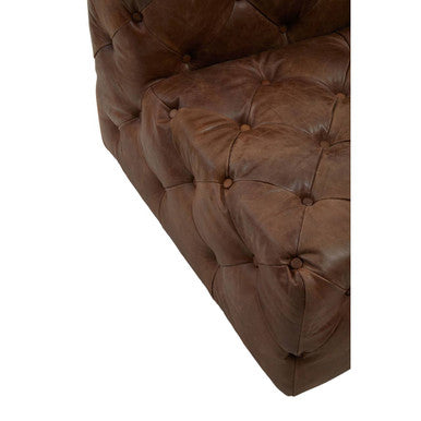 Brown Leather Chesterfield Modular Chair