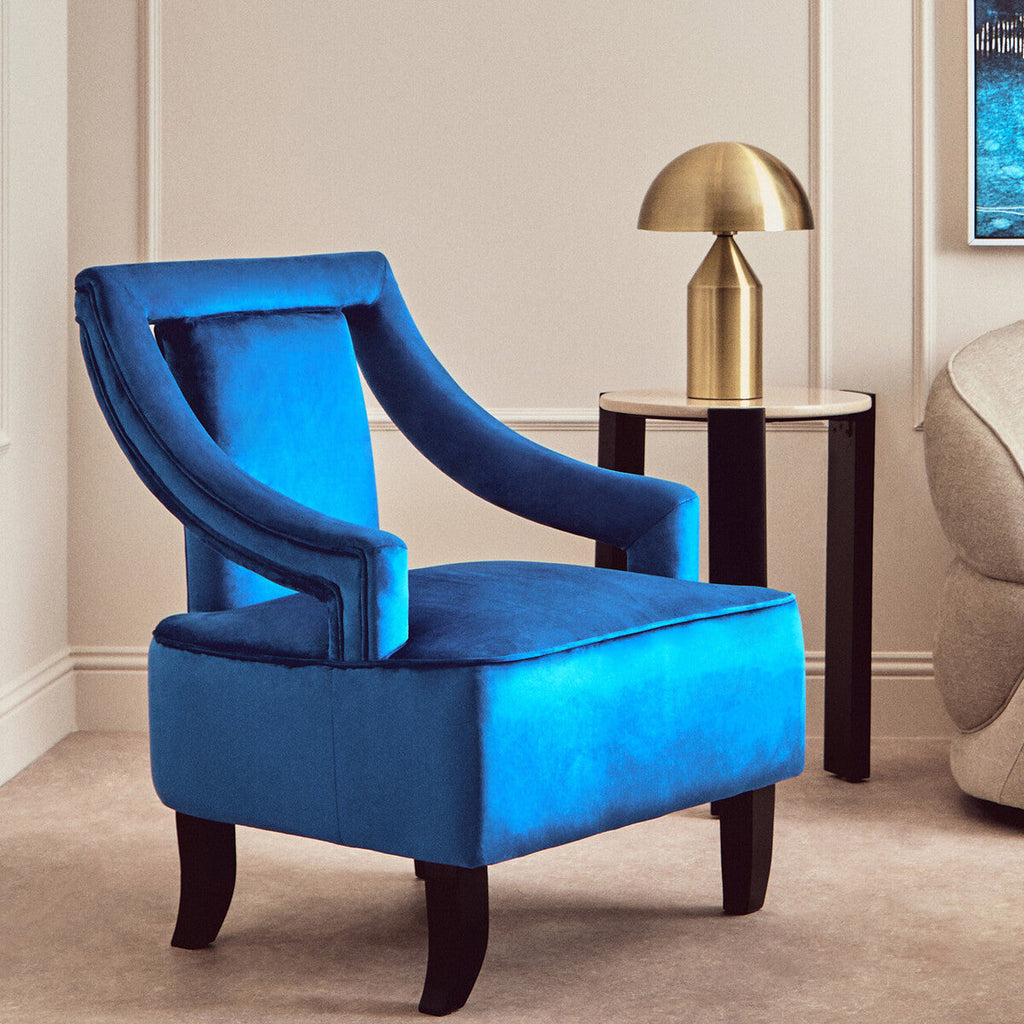 Midnight Blue Velvet Chair
